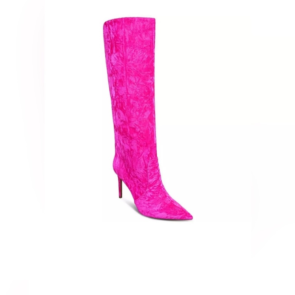 INC HAVANNAHF FUSCHIA VELVET KNEE HIGH
BOOTS NWT